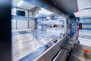 A film extrusion machine.