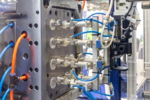 An injection molding machine.