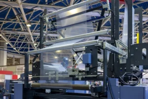A polyethylene film extruder machine.